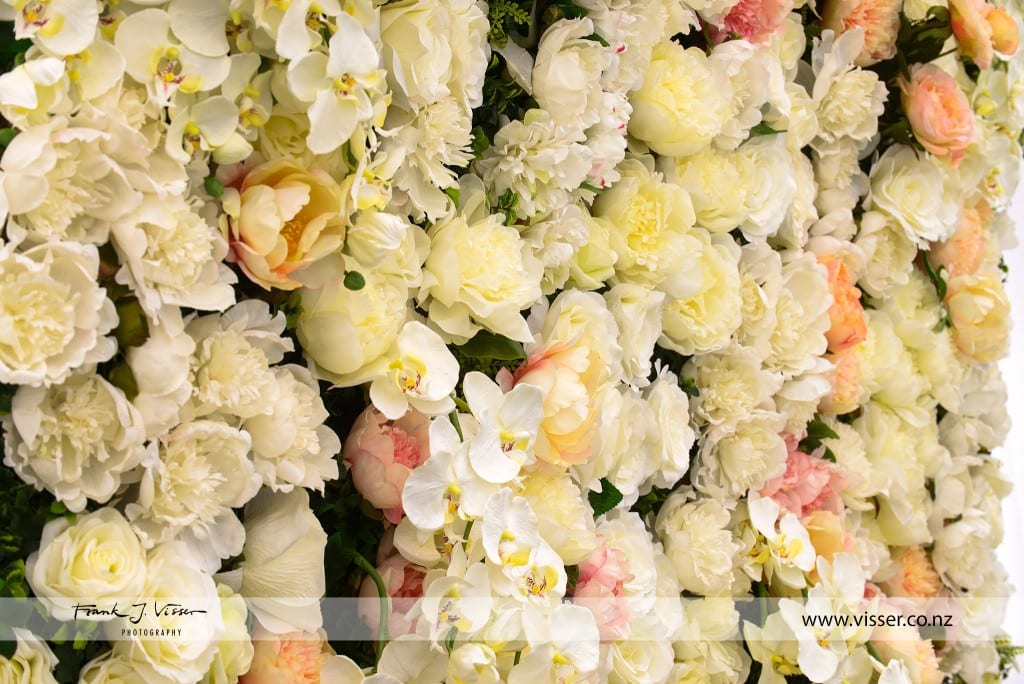 Floral wall decor by Kim Chan Events