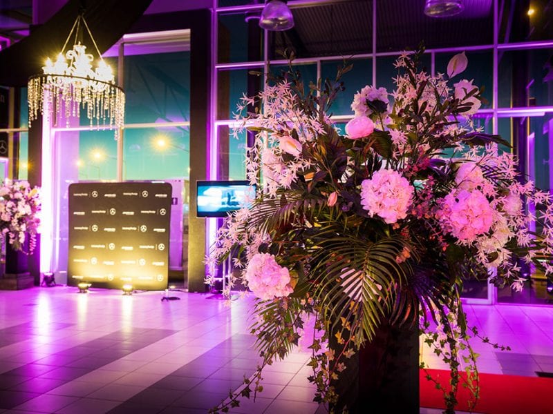 AMG Showroom Launch florals by Kim Chan Events