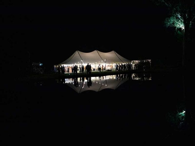 Gabby and Julian's marquee wedding at night