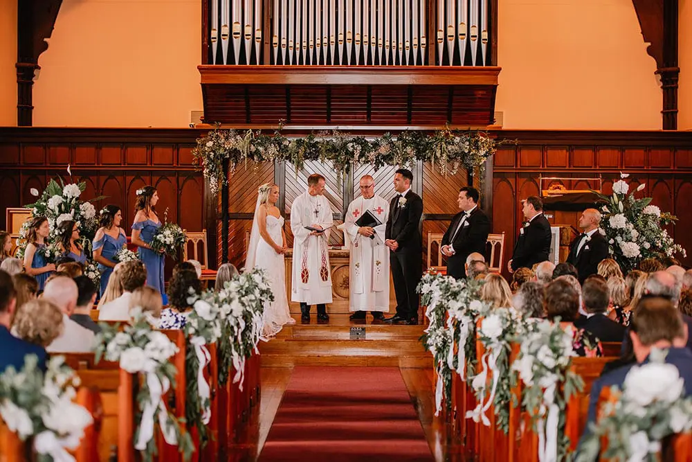 Ben and Claire's church wedding - styling by Kim Chan Events